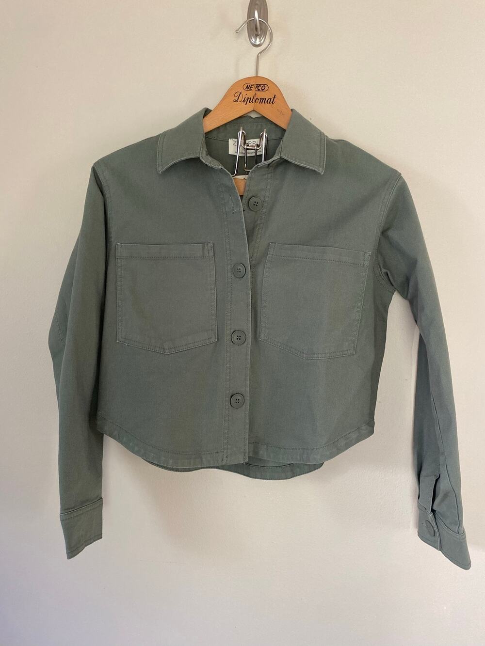 NEW Z SUPPLY cropped twill jacket in evergreen extra small